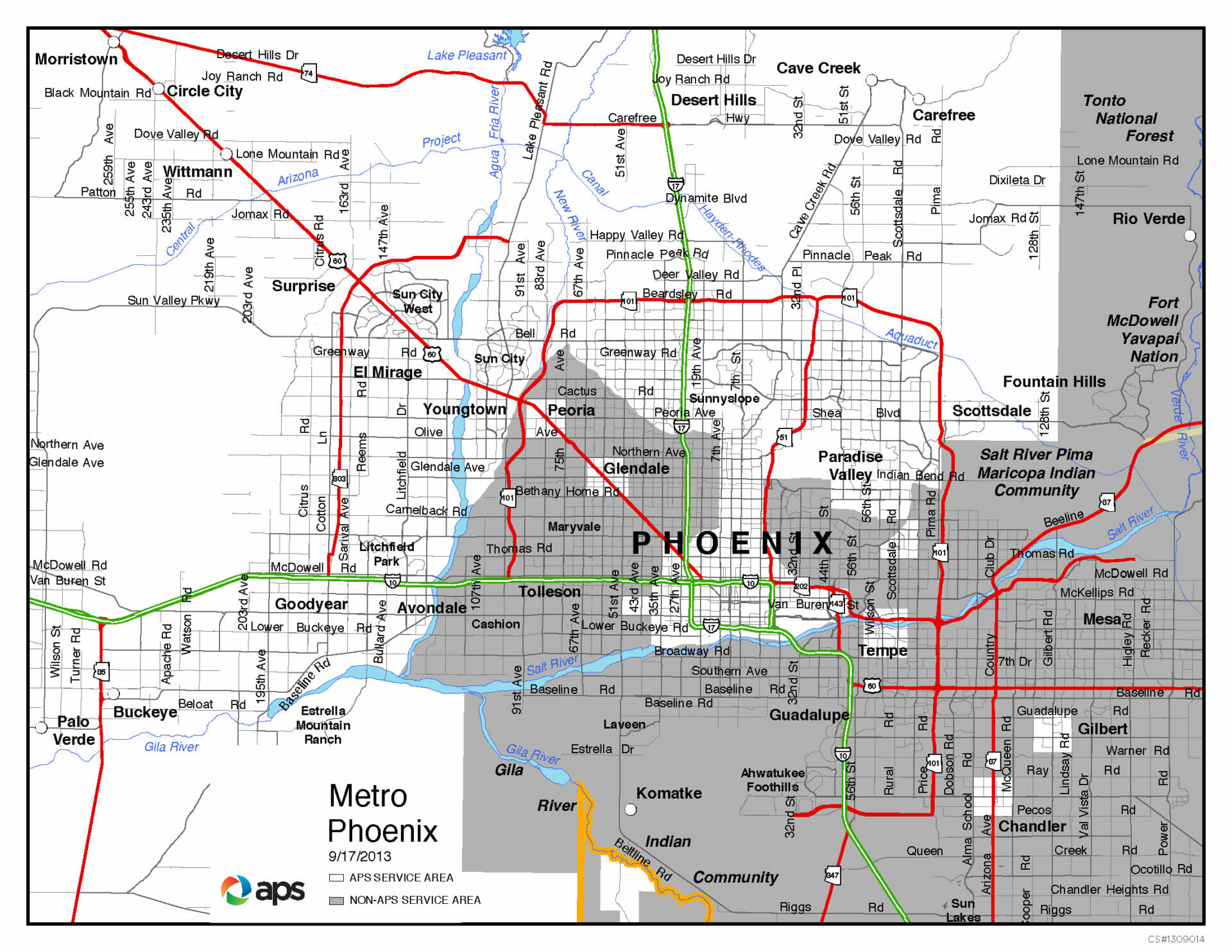 APS Service Map Phoenix